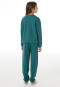 Lange pyjama van sweatshirtstof met manchetten, diepzeegroen - Nightwear