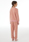 Schlafanzug lang Frottee Bündchen Streifen altrosa - Teens Nightwear