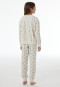 Lange pyjama van velours met manchetten en strikjes, kleur marshmallow - Nightwear