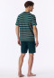 Schlafanzug kurz Ringel tiefseegrün - Casual Nightwear