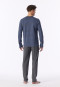 Pyjama long à encolure en V, rayures, denim délavé - Casual Nightwear