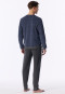 Pyjama long en tissu éponge à poignets, rayures, couleur denim délavé - Casual Nightwear