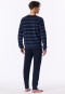 Schlafanzug lang Frottee Bündchen Ringel deep sea blue - Casual Nightwear
