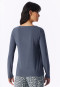Shirt met lange mouwen en U-hals, blauwgrijs - Mix+ Relax