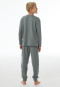 Schlafanzug lang Sweatware Bündchen salbei - Nightwear