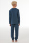 Schlafanzug lang Sweatware Bündchen Smiley deep blue - Nightwear