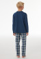 Schlafanzug lang Jersey Webware Karos pacific blue - Nightwear