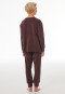 Lange pyjama van frottee met manchetten, cacaobruin - Nightwear