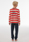 Lange pyjama met manchetten, met streepjes, oranje - Nightwear