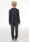 Pyjama long à poignets, bleu foncé - « Family »