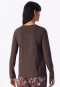 Long-Sleeve V-Neck Shirt, Deep Brown - Mix+ Relax