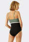 Swimsuit lined elastic band adjustable straps khaki-black - California Dream