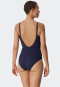 Badpak shapewear V-hals verstelbare bandjes donkerblauw - Deep Sea