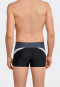 Retro swim trunks knitted fabric recycled side stripes black - Nautical Active