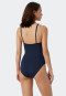 Bandeau swimsuit underwire variable strap options soft cups with support dark blue - Deep Sea