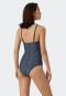 Bandeau-Badeanzug variable Träger Softcups dunkelblau-gemustert - Sea Blossom