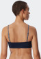 Bandeau bikini top lined soft cups variable straps dark blue - Mix & Match Reflections