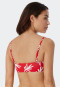 Haut de bikini bandeau rembourré coques souples bretelles variables rouge corail - Mix & Match Coral Life