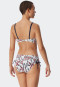 Bandeau Bügel-Bikini Softcups variable Träger Blumen Midi-Slip verstellbare Seiten mehrfarbig - Deep Sea