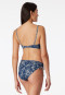 Bandeau beugel bikini soft cups variabele bandjes midi slip verstelbare zijkanten blauw gedessineerd - Ocean Swim