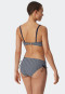 Bikini a fascia con ferretto, coppe morbide, spalline regolabili, a righe, slip midi con fianchi regolabili, blu scuro - Ocean Dive