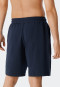 Bermuda in tessuto felpato realizzato in cotone biologico a righe, blu scuro - Mix+Relax