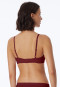 Bra wire-free double rib organic cotton removable pads terracotta - Pure Rib