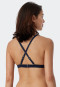 Top a triangolo per bikini con coppe removibili e spalline regolabili, a righe, blu scuro - Mix & Match Reflections