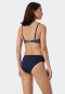Beugelbikini met verstelbare bandjes, midi-slip donkerblauw met motief - Sea Blossom