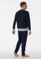 Lounge suit interlock stand-up collar zipper cuffs midnight blue - Warming Nightwear