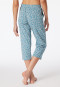 Pantalon 3/4 longueur 3/4 fleurs gris-bleu - Mix+Relax