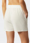 Pantaloni corti in tessuto Tencel sostenibile con tasche e bottoni decorativi, bianco sporco - Lounge Refibra