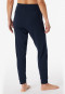 Pantalon long interlock coton bio bords-côtes bleu nuit - Mix+Relax
