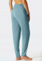 Pantalon long viscose bords-côtes bleu-gris - Mix+Relax