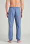 Lange broek van geweven stof, boordjes en strepen blauw - Mix + Relax
