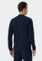 Giacca a maniche lunghe in tessuto felpato realizzato in cotone biologico e Tencel a righe, con polsini, blu scuro - Mix+Relax