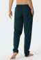 Long lounge pants fine interlock organic cotton patterned dark green - Mix & Relax