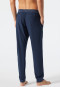 Loungebroek lang fleece manchetten donkerblauw - Mix+Relax