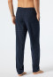 Pantaloni lounge lunghi in pile con motivo decorativo a quadri in tonalità blu scuro/grigio - Mix+Relax