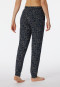Loungehose lang Modal Bündchen gemustert nachtblau - Mix+Relax