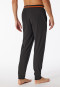 Loungehose lang Organic Cotton Bündchen Streifen anthrazit - Mix+Relax