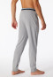 Long heather gray lounge pants in organic cotton with cuffs and stripes – Mix & Relax