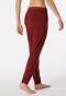 Pantalon d'intérieur long bords-côtes coton bio terracotta - Mix+Relax