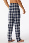 Pantalon d'intérieur long coton bio carreaux bleu nuit - Mix+Relax