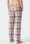 Lounge pants long woven flannel checkered apricot - Mix+Relax