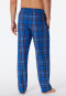 Lounge pants long woven organic cotton plaid indigo - Mix+Relax