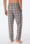 Loungehose lang Webware Organic Cotton Karos braungrau - Mix+Relax