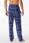 Long lounge pants woven fabric organic cotton check midnight blue - Mix & Relax
