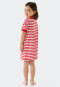 Sleep shirt short-sleeved bamboo organic cotton stripes seagull red - Natural Love