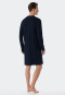 Sleep shirt long-sleeved interlock dark blue - Fine Interlock